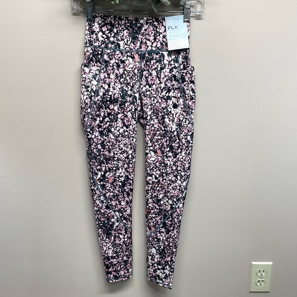 NWT FLX Ascent 7/8 Legging High Rise Lilac Mosaic Print XS - Picture 1 of 15